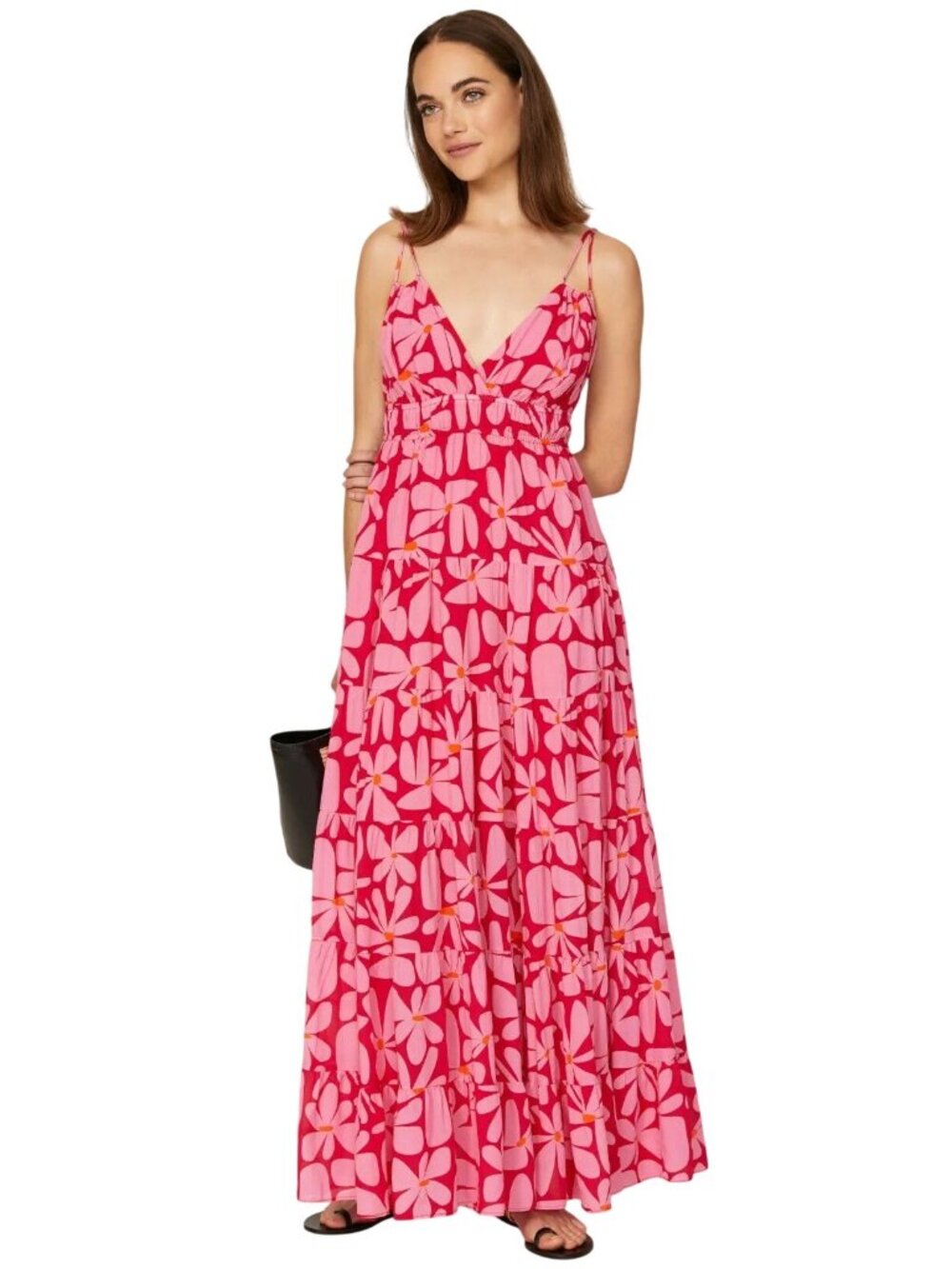 Hutch Swing Maxi Dress in Pink Red Medium Womens Long floral gown